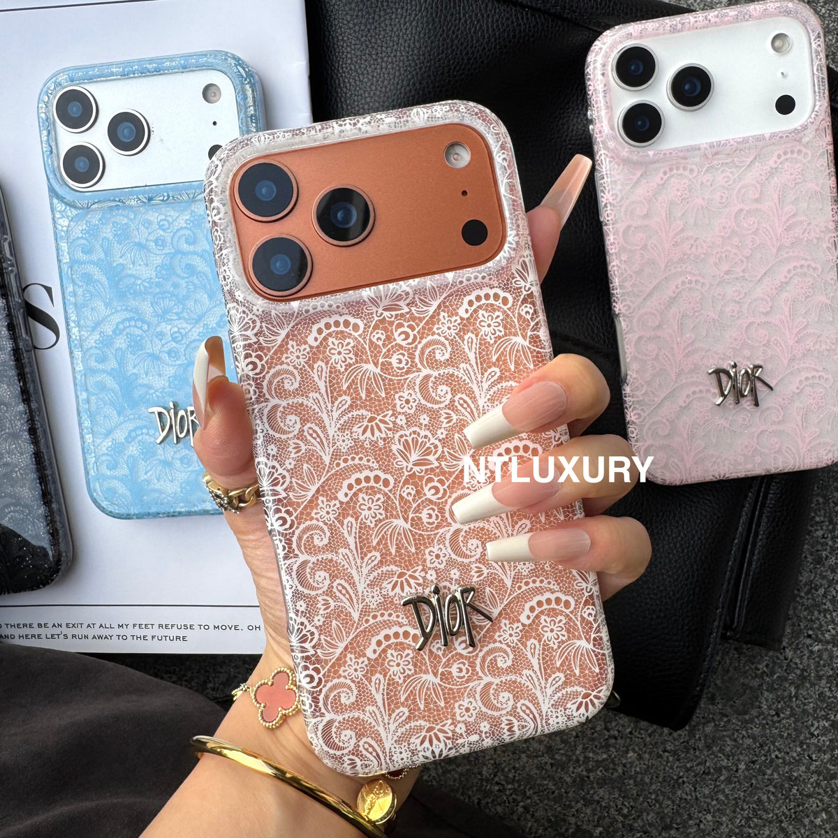 Colorful Transparent Lace Dove Phone Case