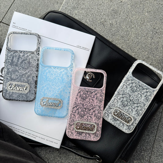 Colorful Transparent Lace CC Phone Case