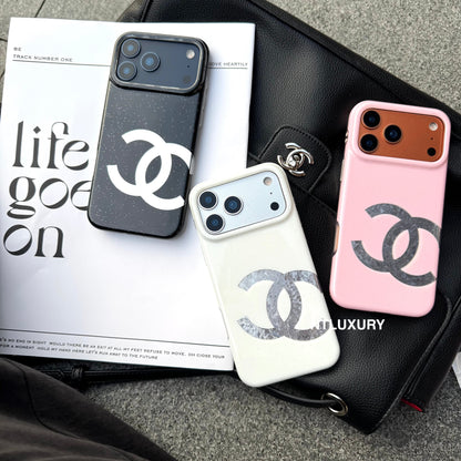 Asymmetric Design Glitter CC Phone Case
