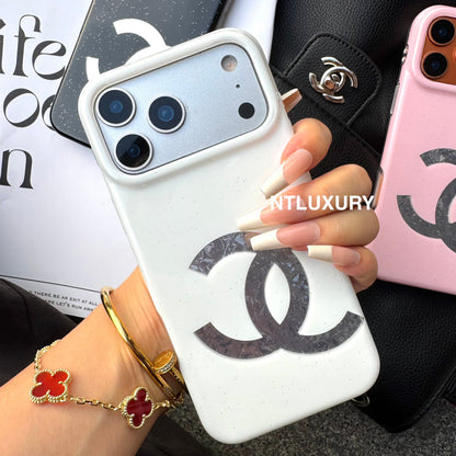 Asymmetric Design Glitter CC Phone Case