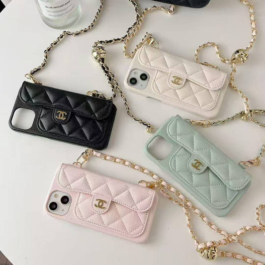 Cute Sheep Girl Design Phone Case With Chain