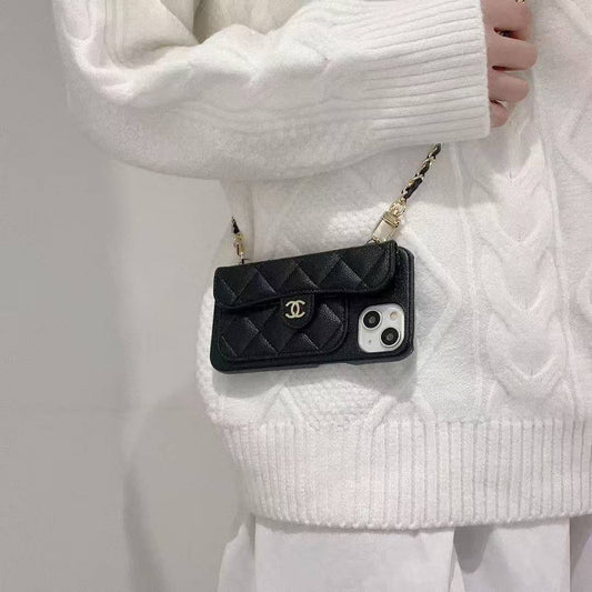 Cute Sheep Girl Design Phone Case With Chain
