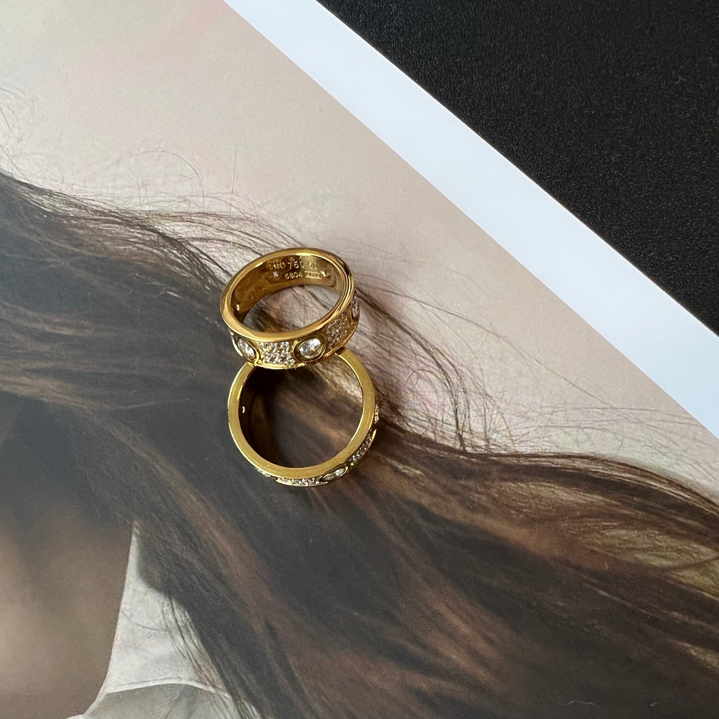 Gold Diamond Love Ring