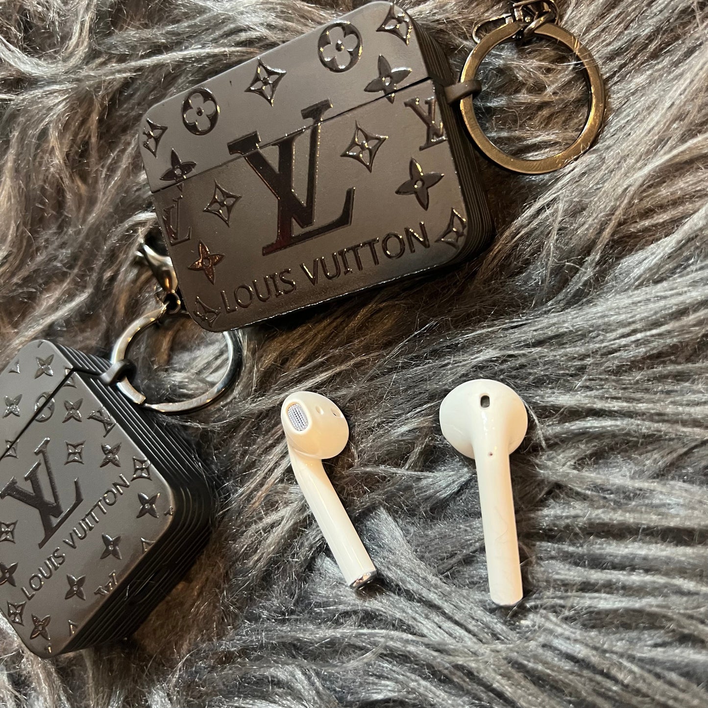 Black Trendy Airpods Case ( Big Love)