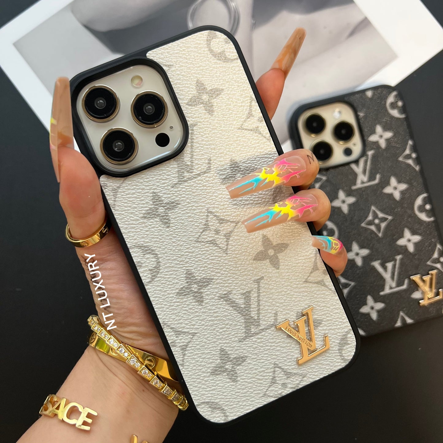 Traditional Colorful Design iPhone Case (Black & White)