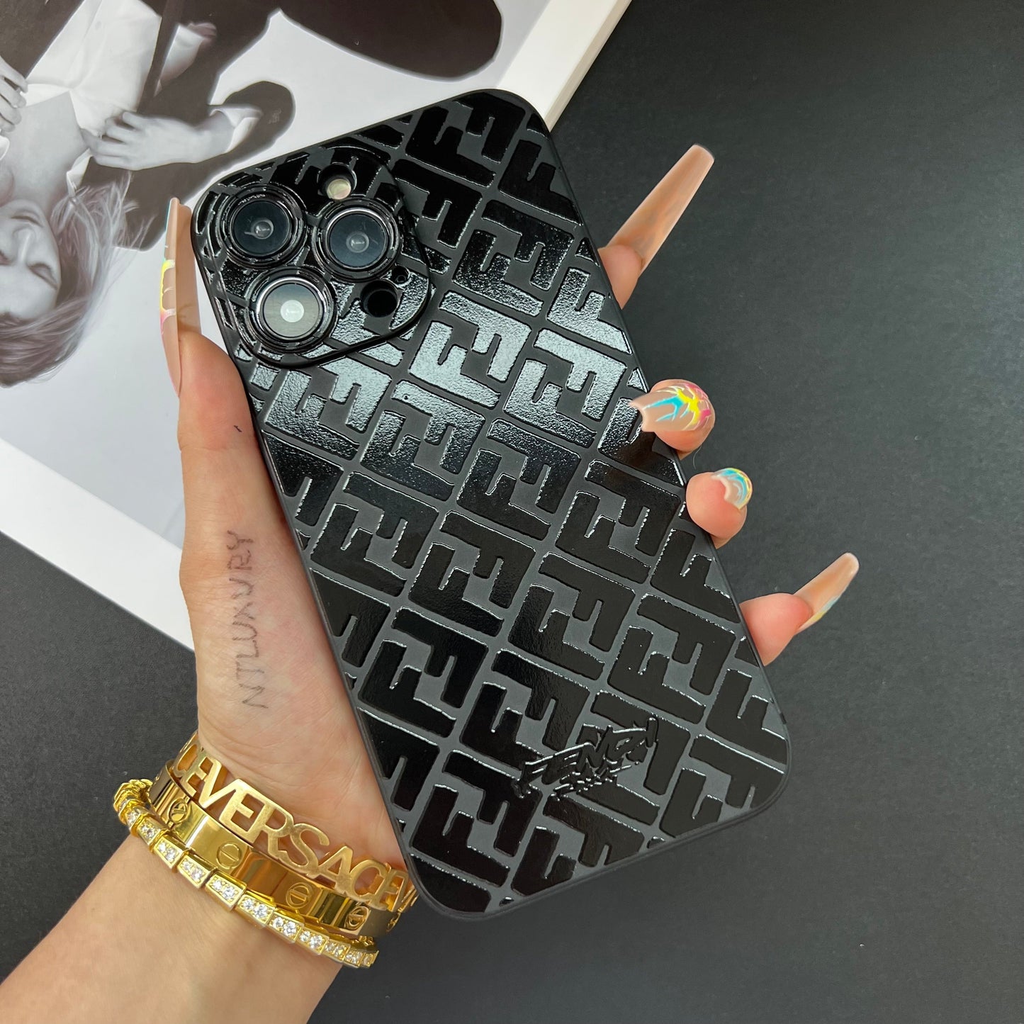 Black Trendy Phone Case ( FF )
