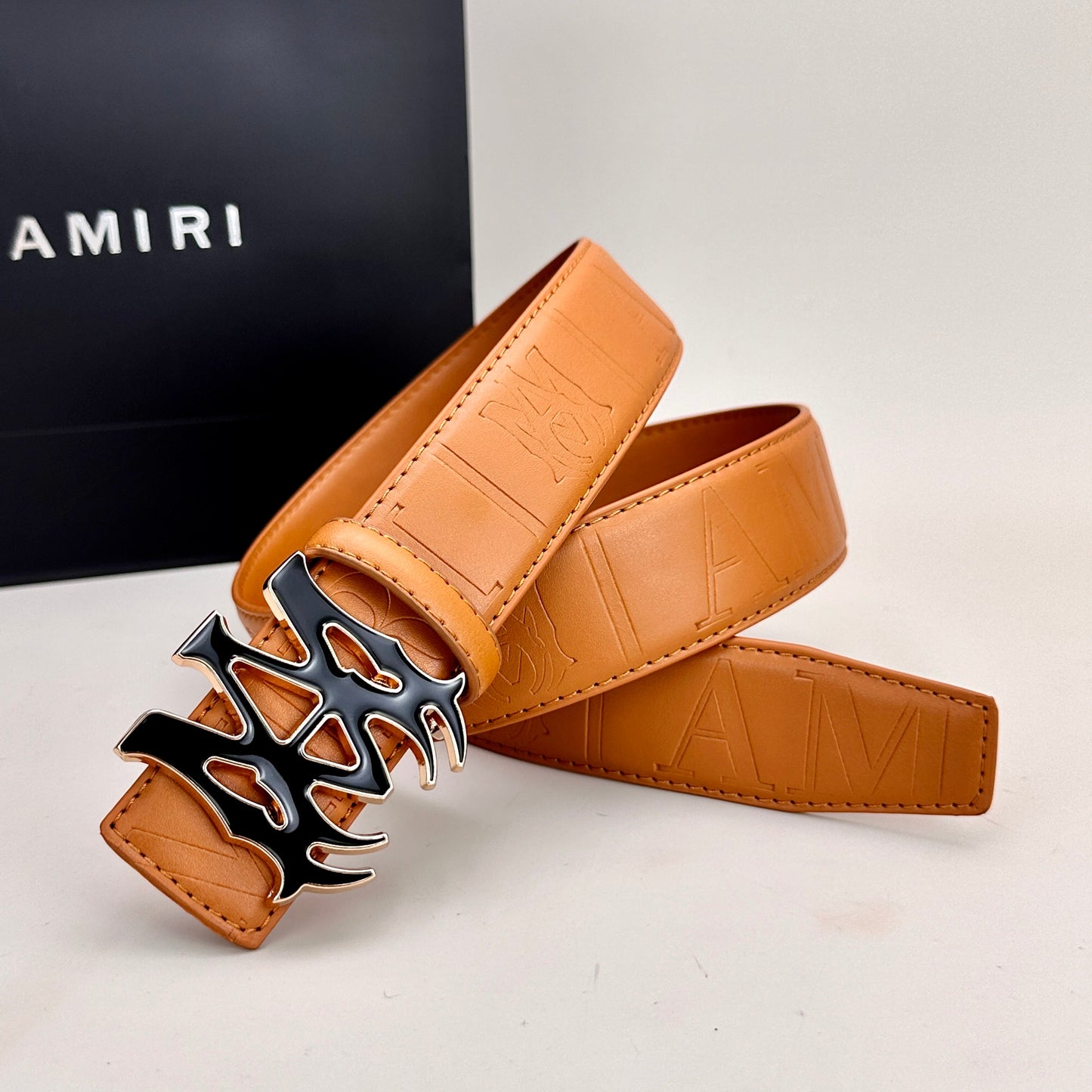 Classic AM Belt (Black & Gold Buckle)