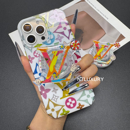 Funda para teléfono con diseño de girasoles y mensaje de amor con soporte MagSafe