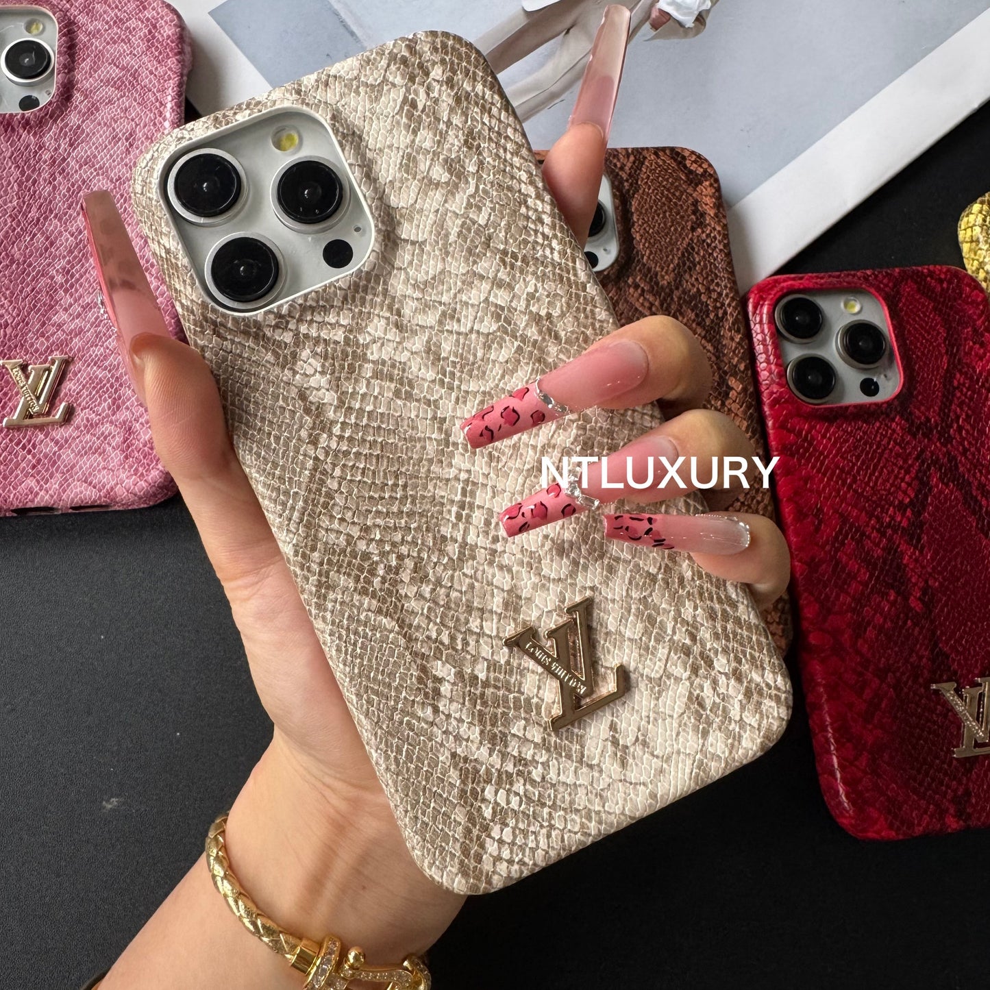 Snakeskin Pattern Love Phone Case For iPhone
