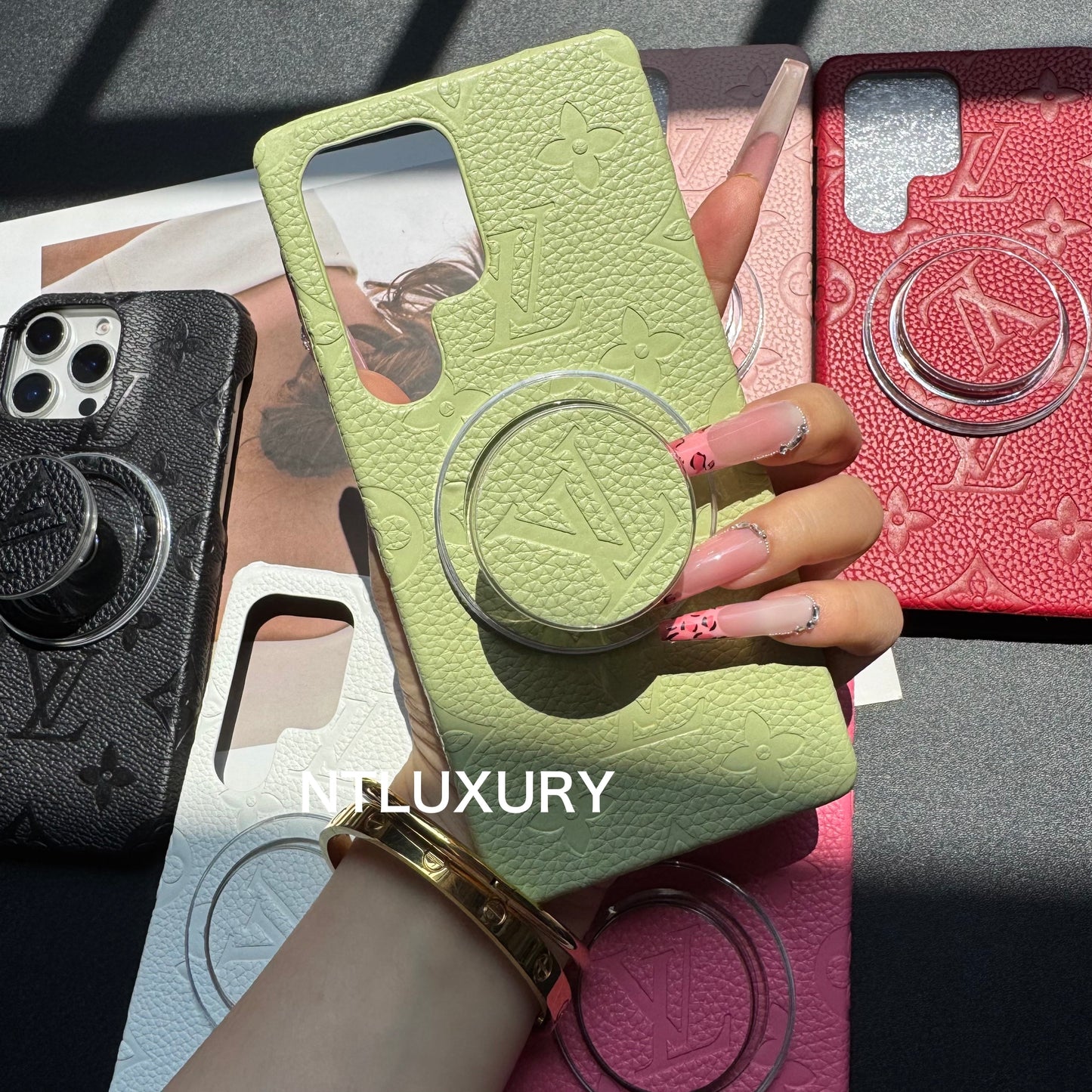 Litchi Leather Love Samsung Case with Magsafe Holder