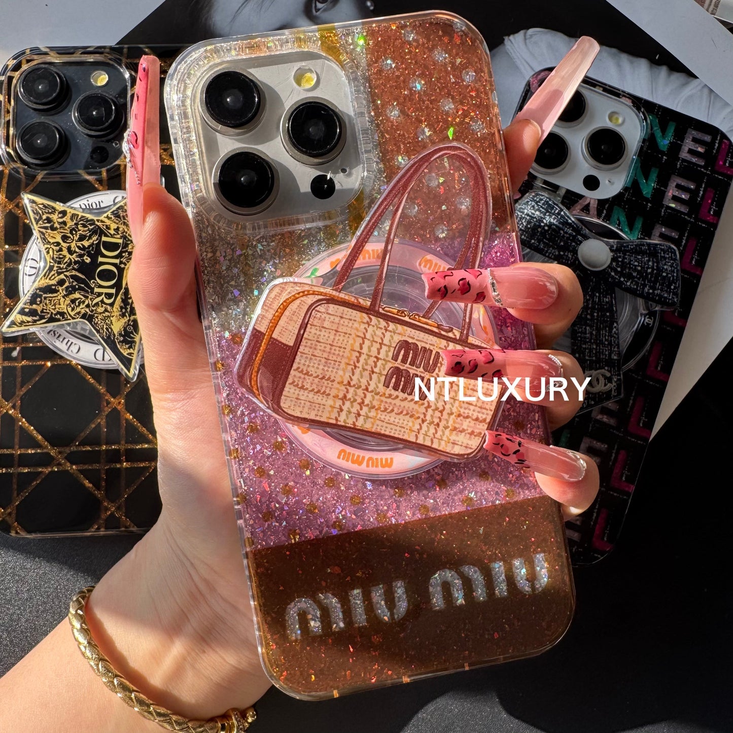 Midnight Queen iPhone Case with Rotatable MagSafe Holder