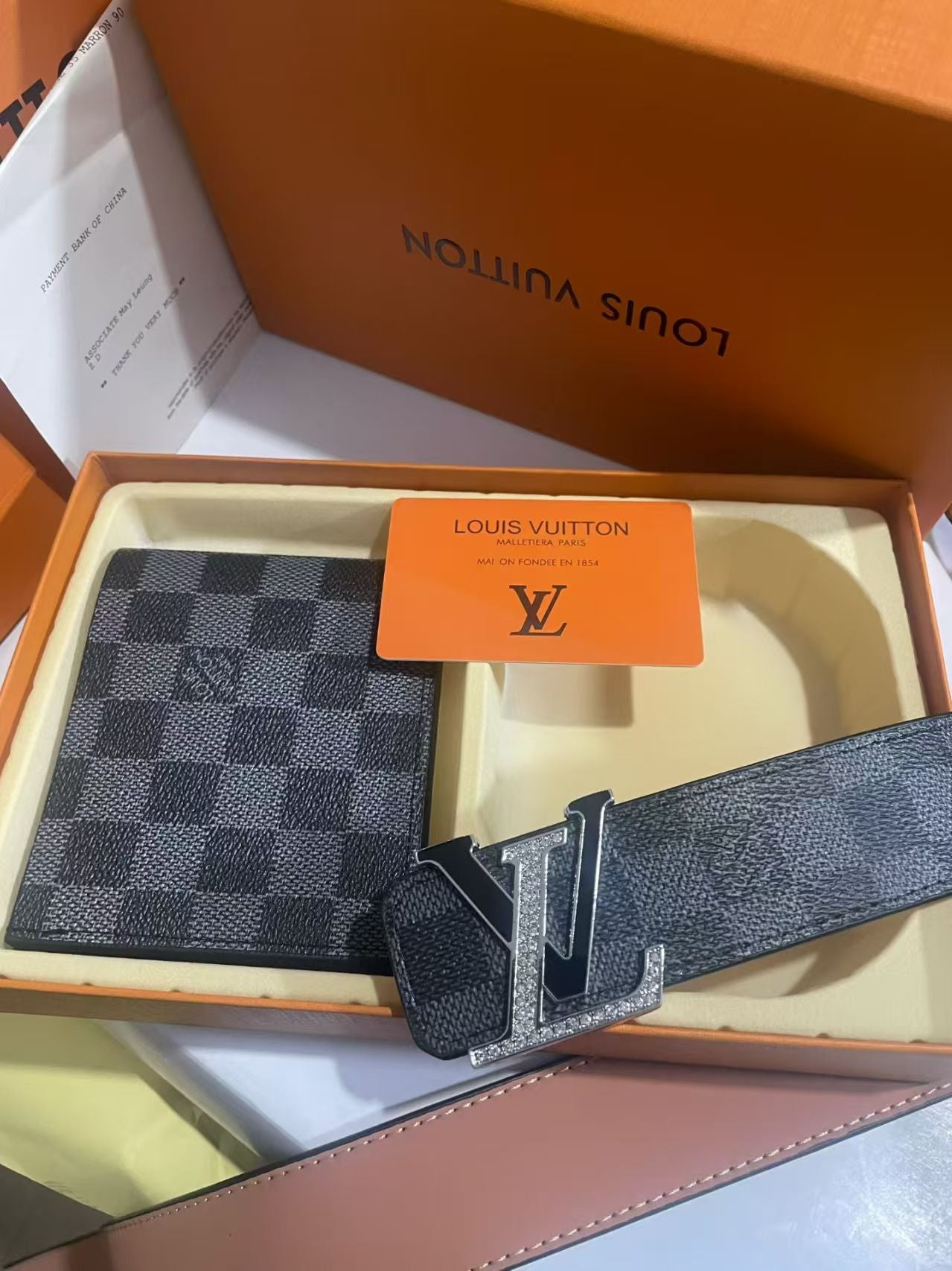 2 Set Buckle Love Belt & Wallet with Packaging