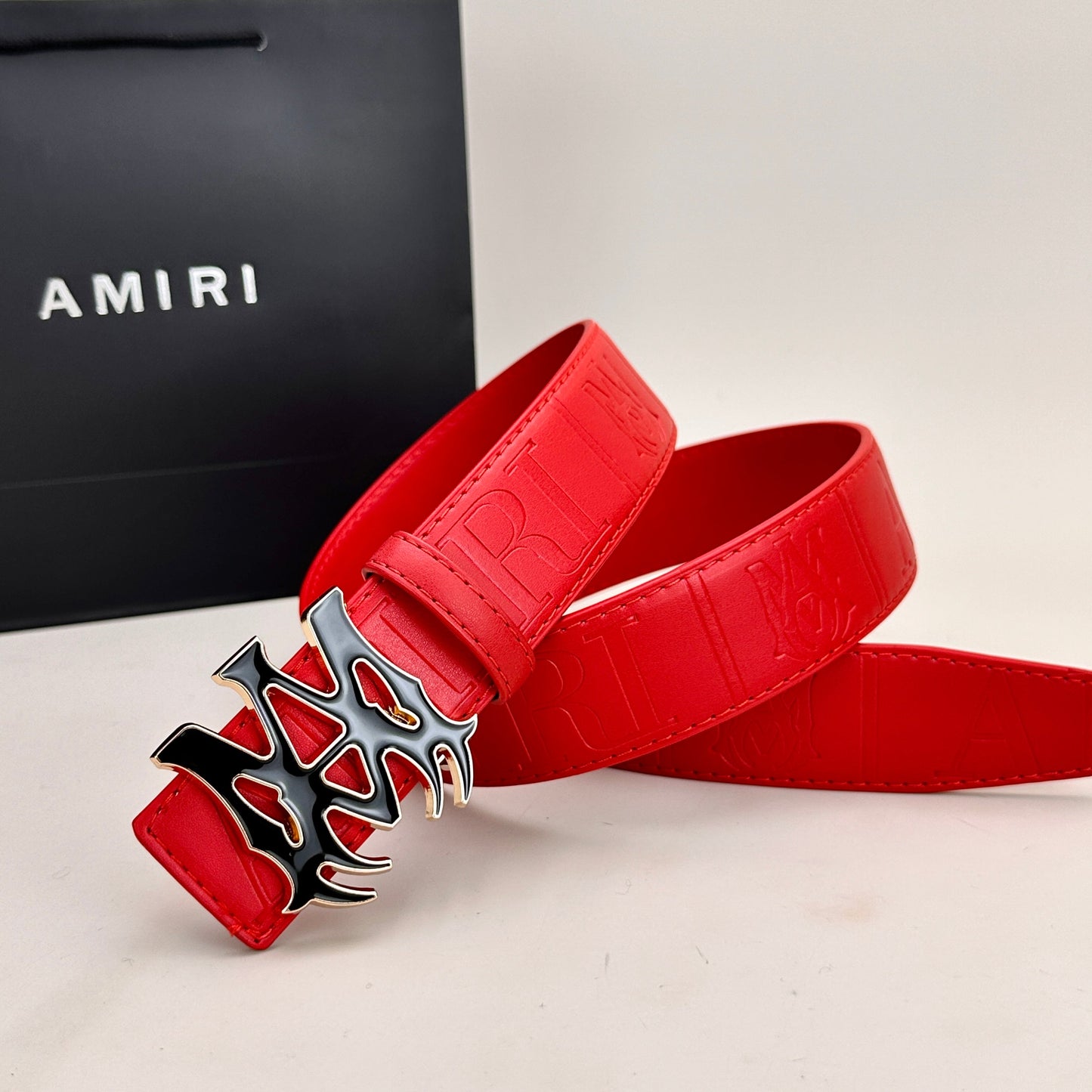 Classic AM Belt (Black & Gold Buckle)