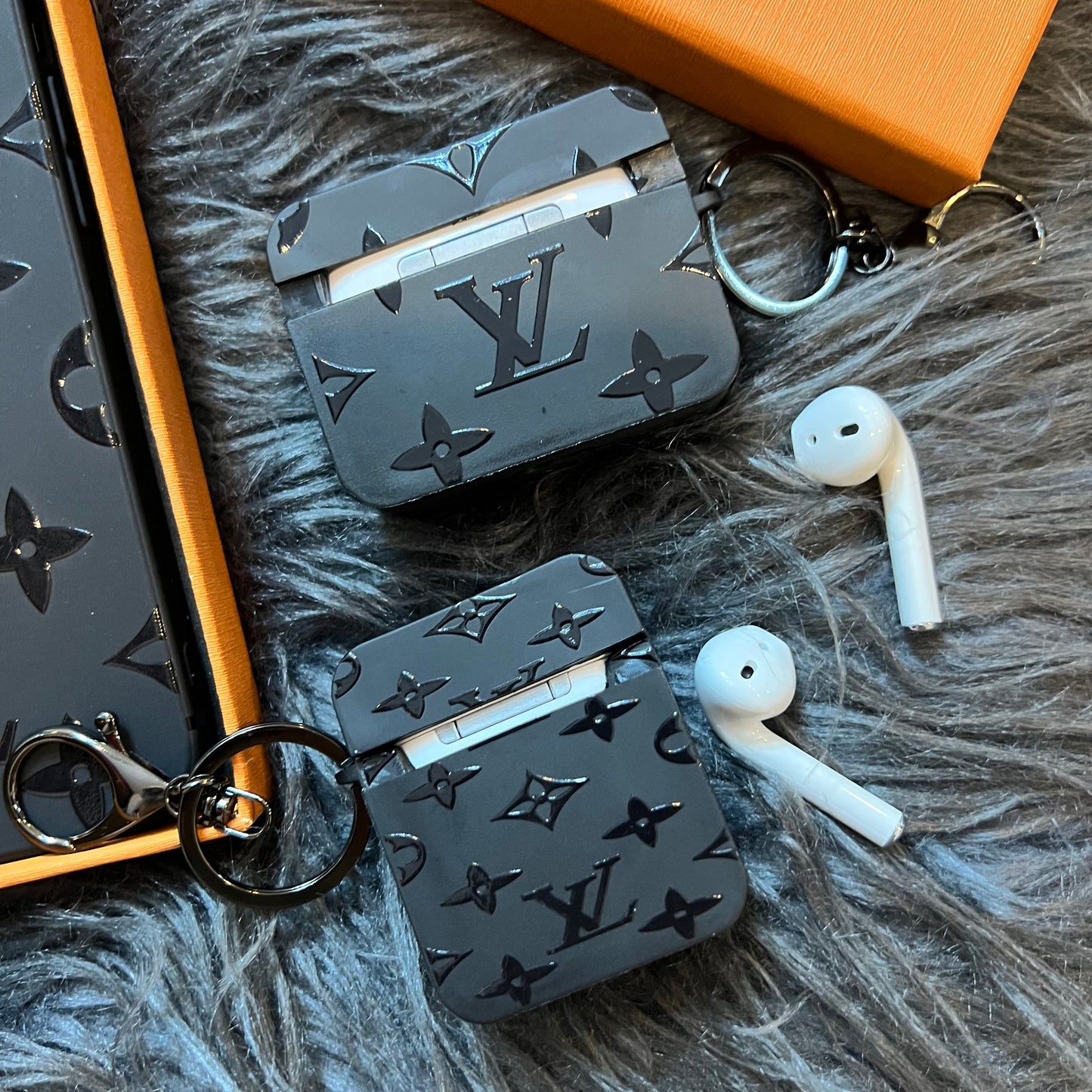 Black Trendy Airpods Case (M Love)
