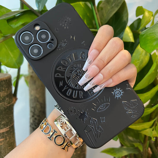 Black Trendy Phone Case (Star Shine)