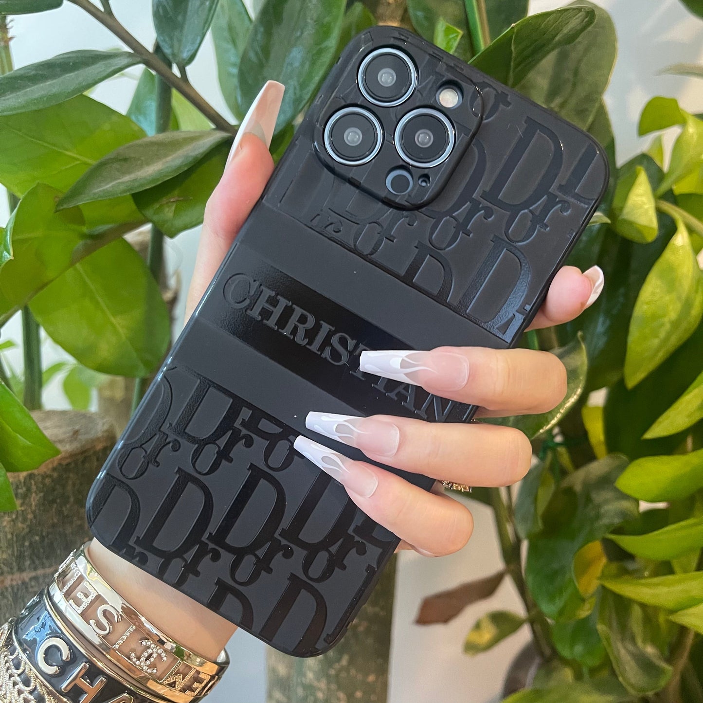 Black Trendy Phone Case ( Cute D)