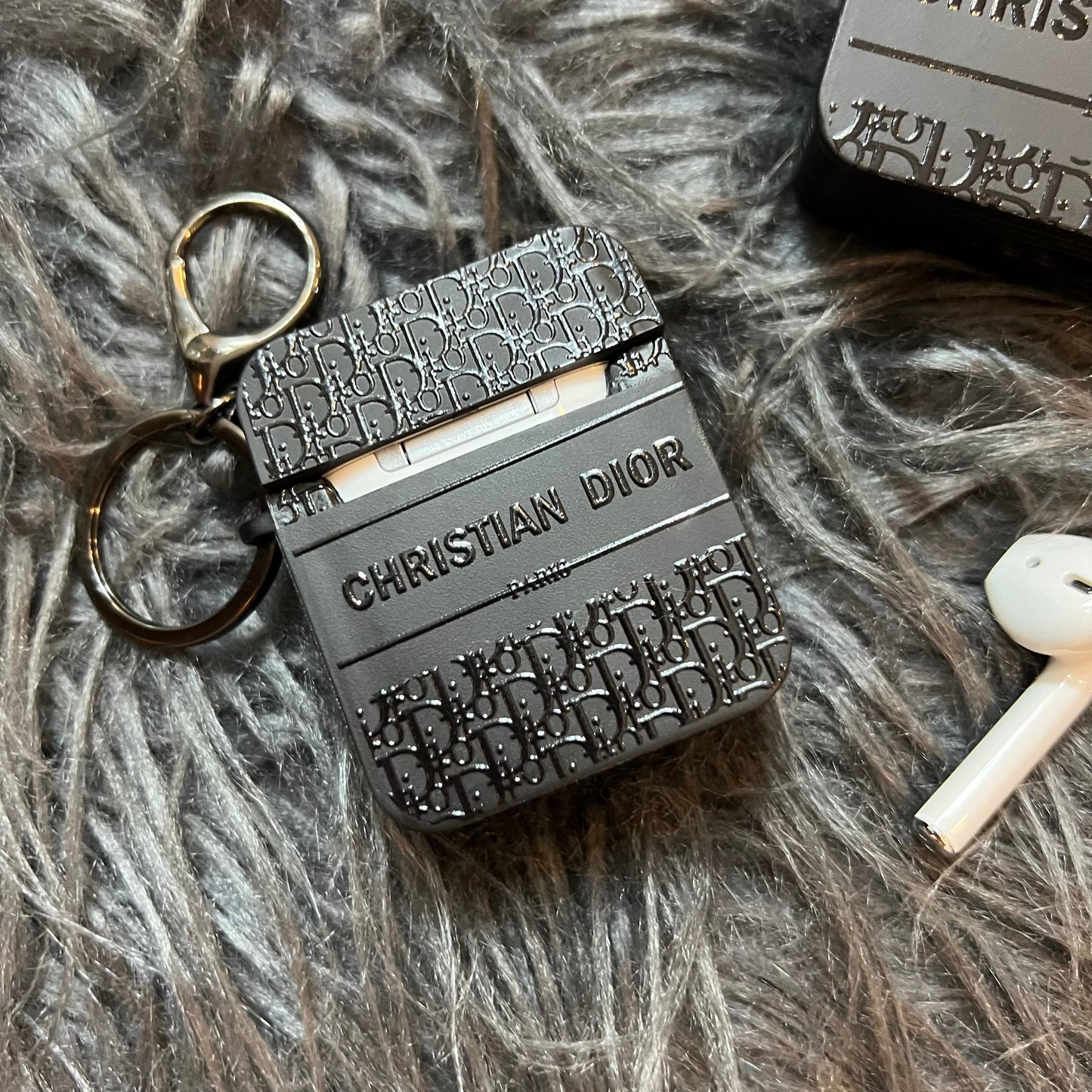 Black Trendy Airpods Case ( Small D)