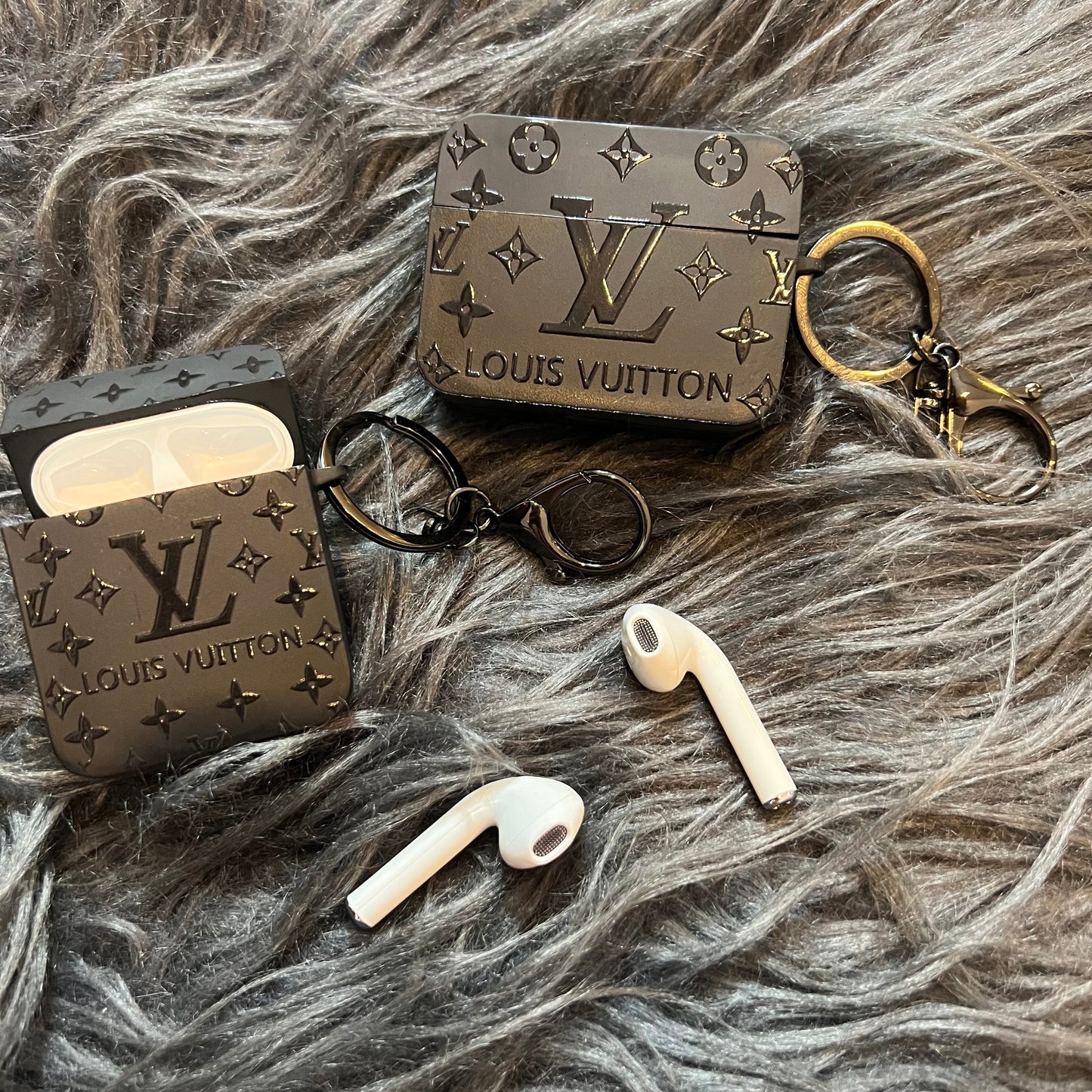 Black Trendy Airpods Case ( Big Love)