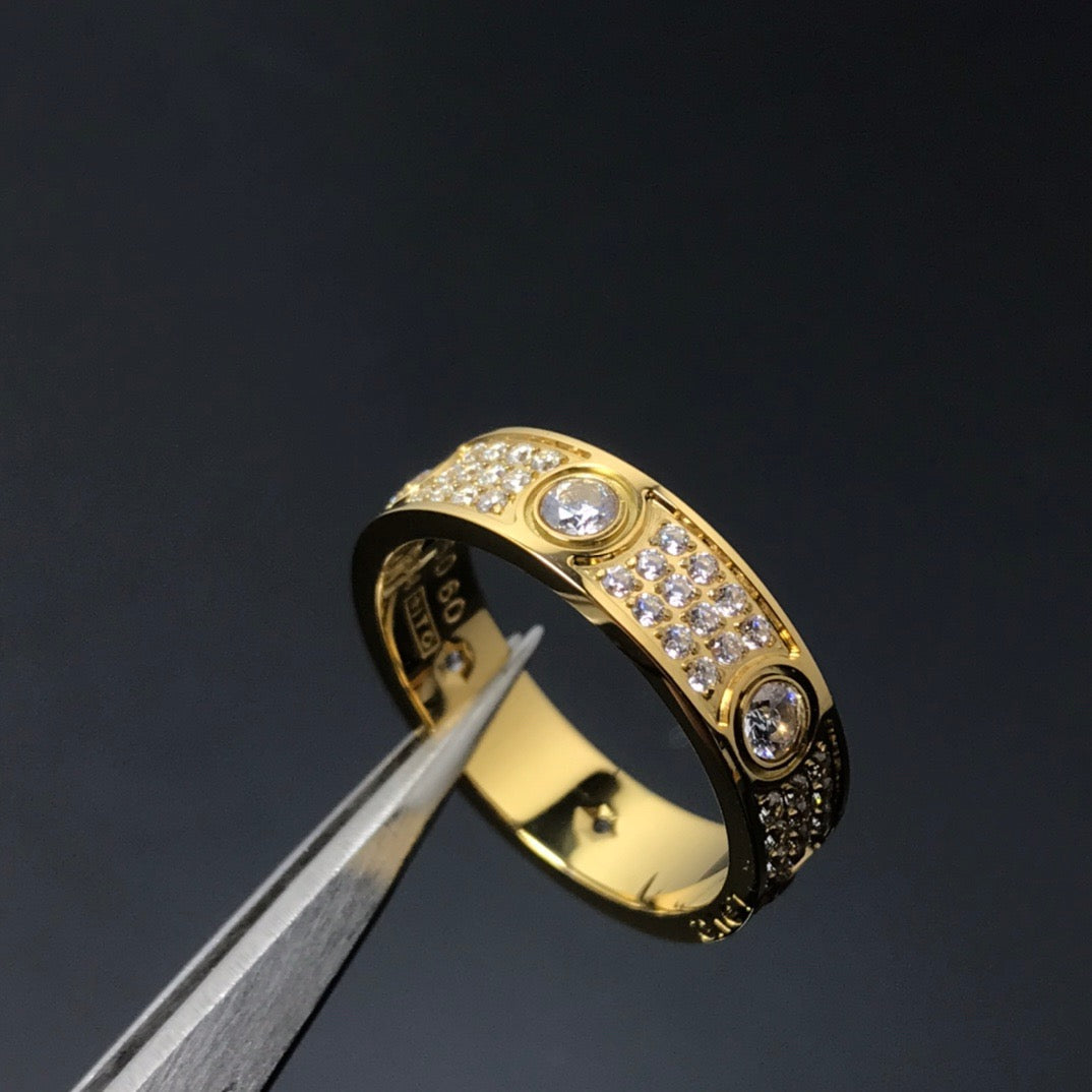 Gold Diamond Love Ring