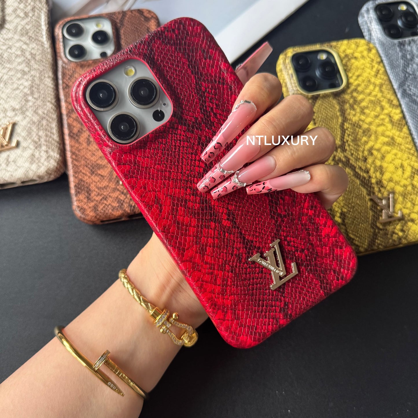 Snakeskin Pattern Love Phone Case For iPhone