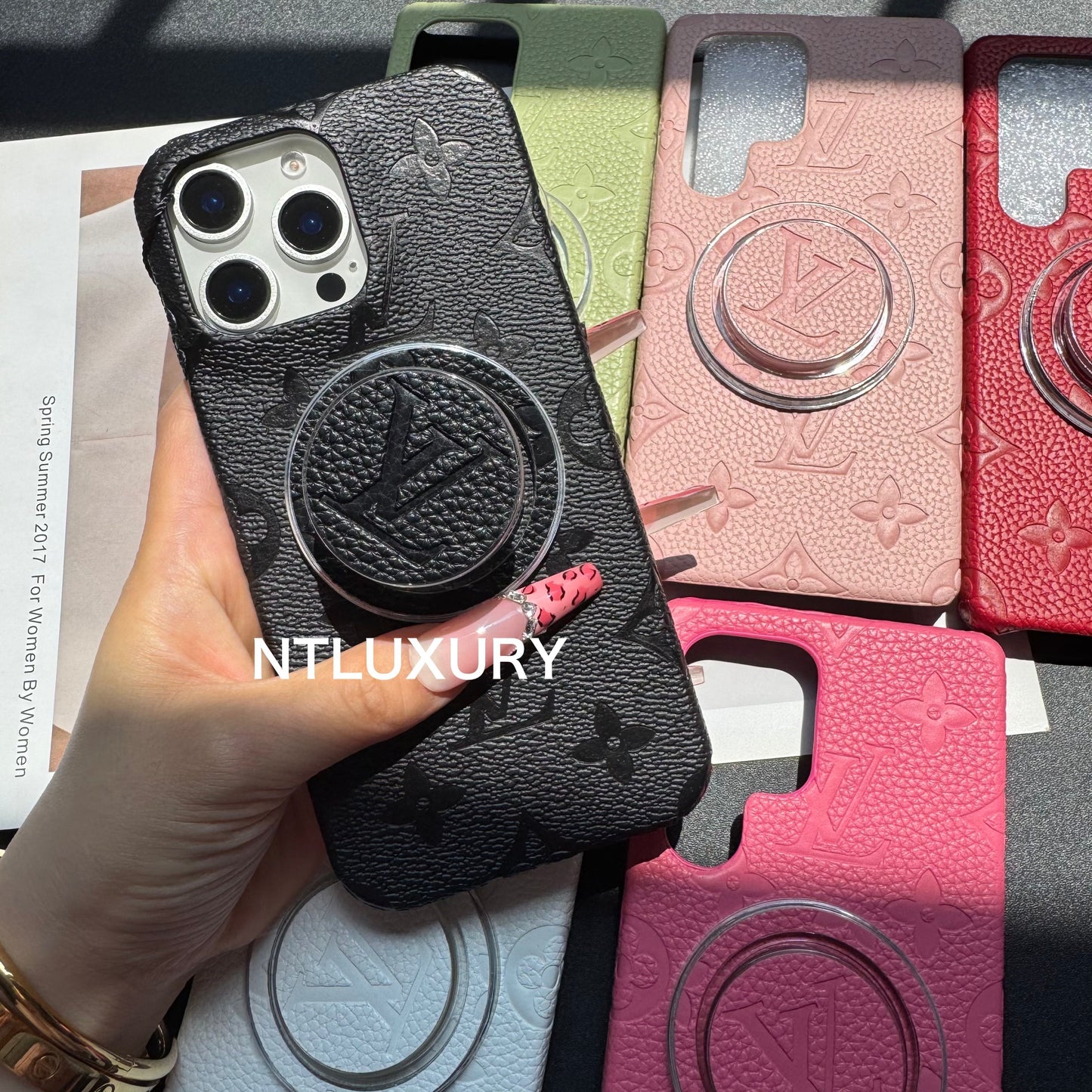 Litchi Leather Love Samsung Case with Magsafe Holder