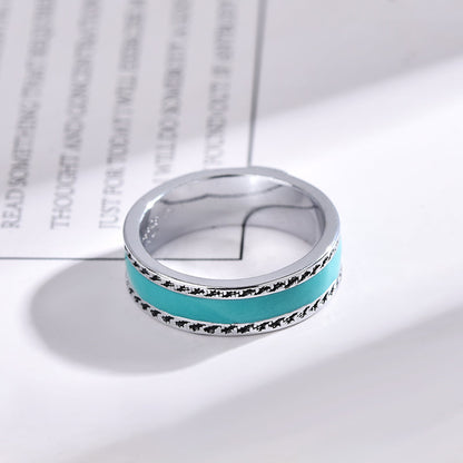 Anillo de esmalte azul