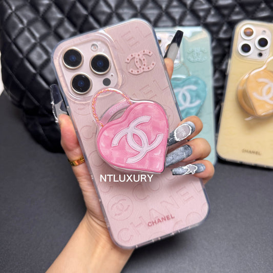 Cute Heart Design Phone Case with MagSafe Holder