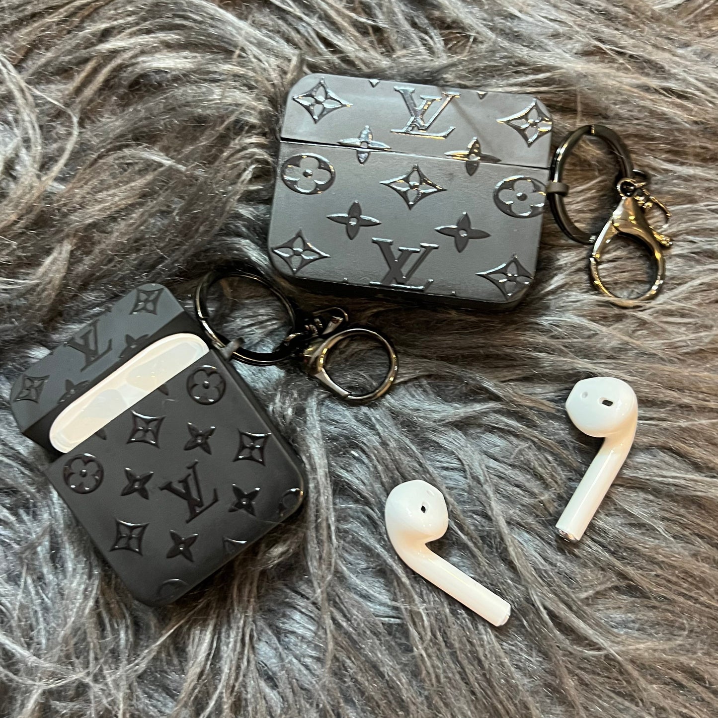 Black Trendy Airpods Case ( Small Love)