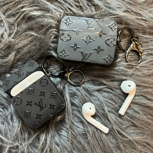 Funda negra de moda para AirPods (Pequeño amor)
