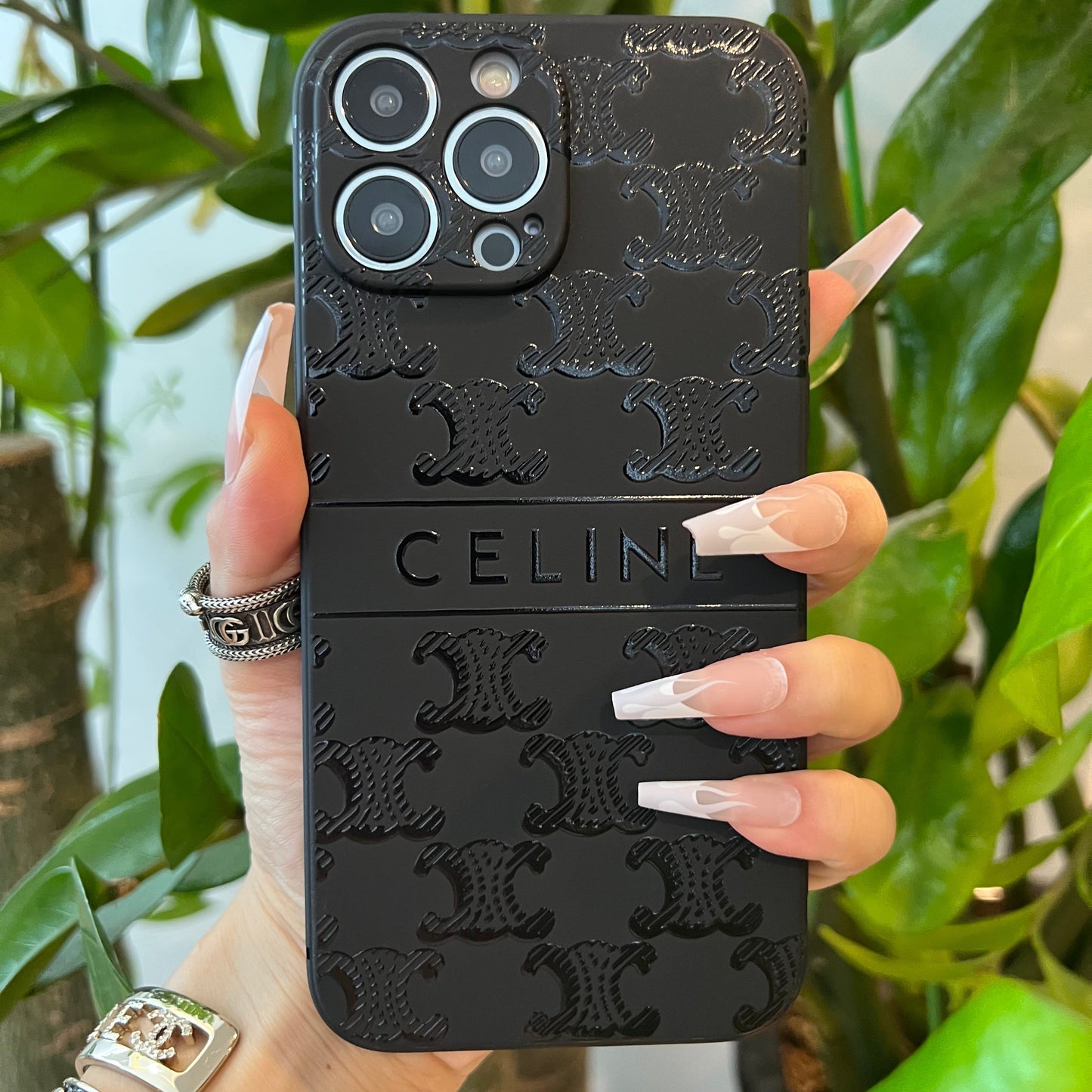 Black Trendy Phone Case (Middle CL)