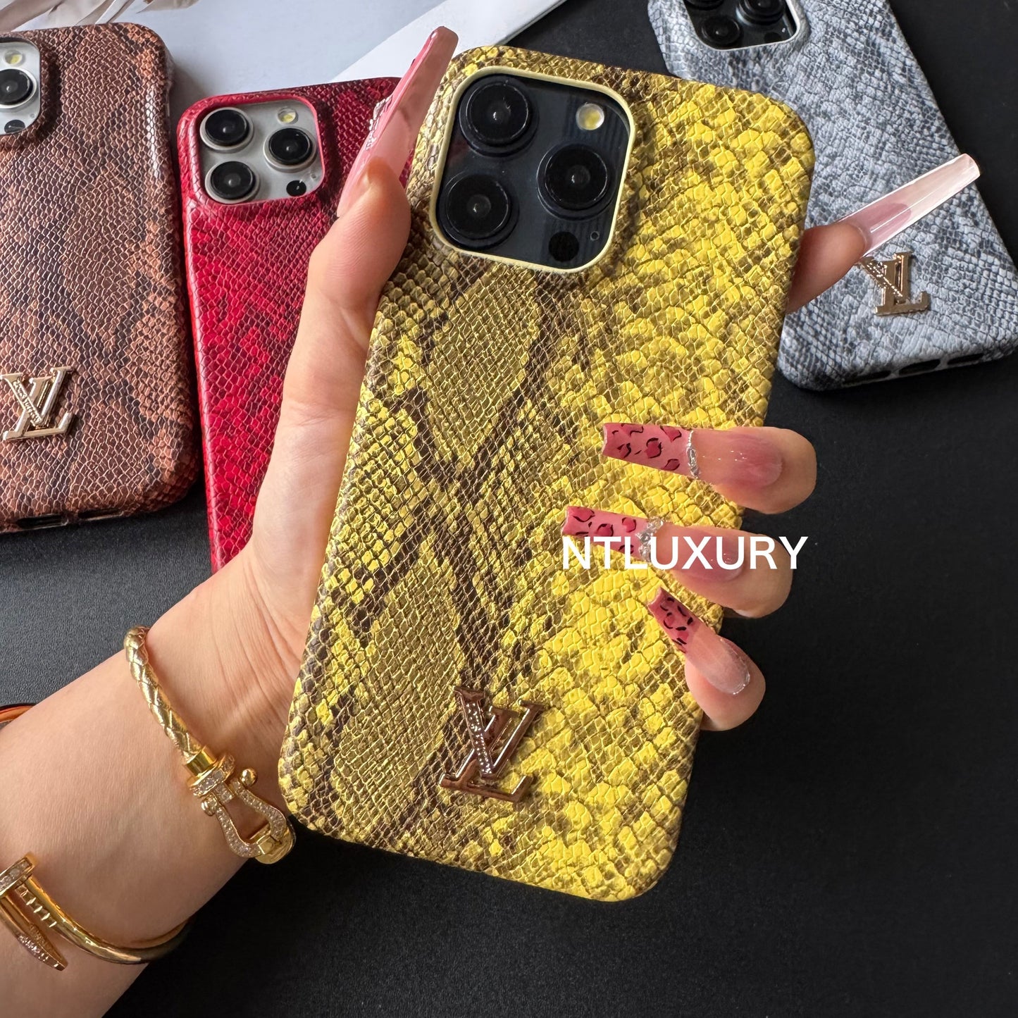 Snakeskin Pattern Love Phone Case For iPhone