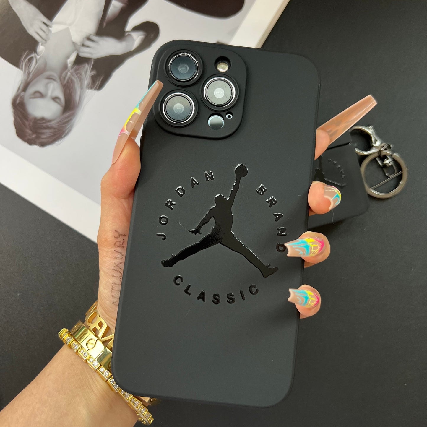 Black Trendy Phone Case ( Man )