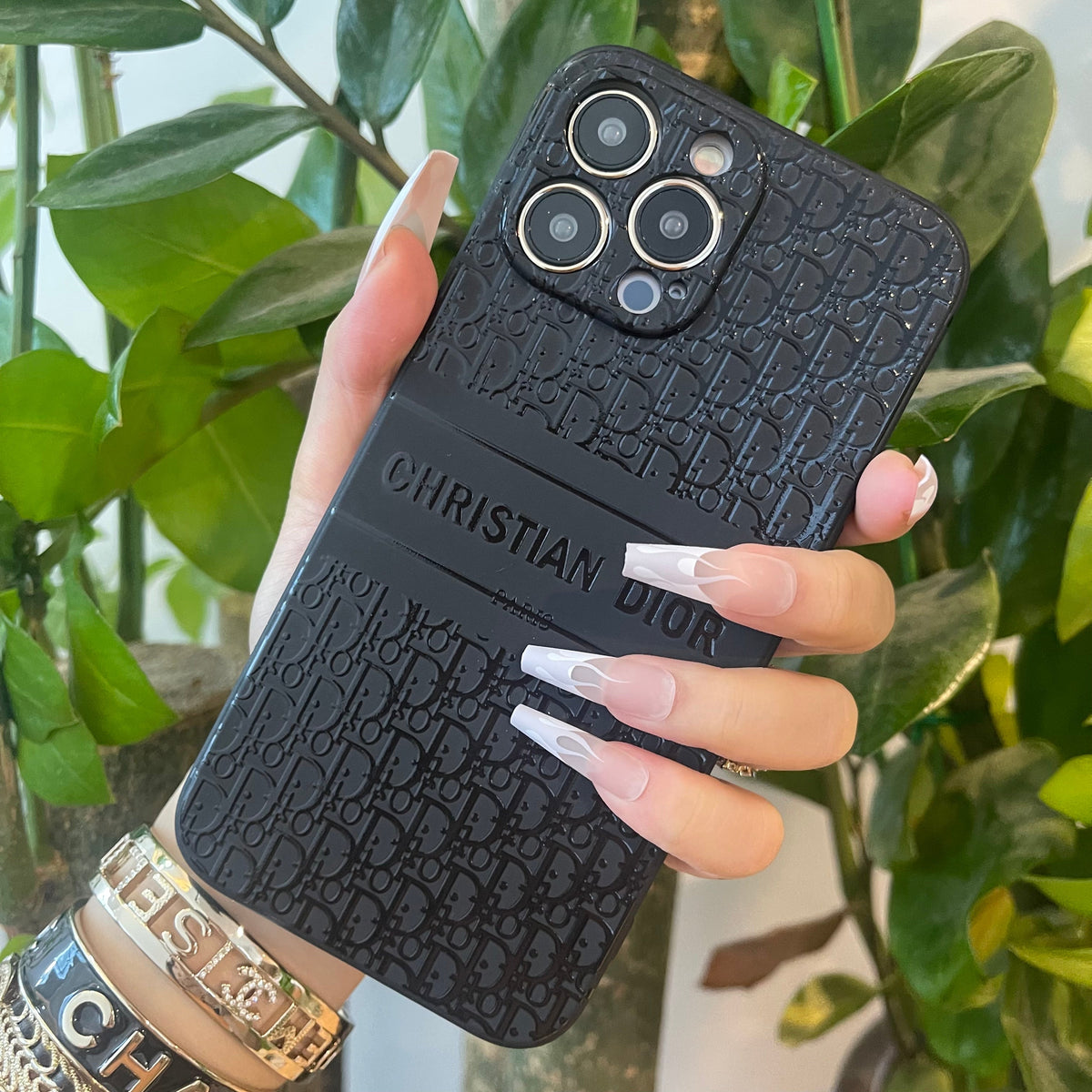 Black Trendy Phone Case ( Small D For Black & White)