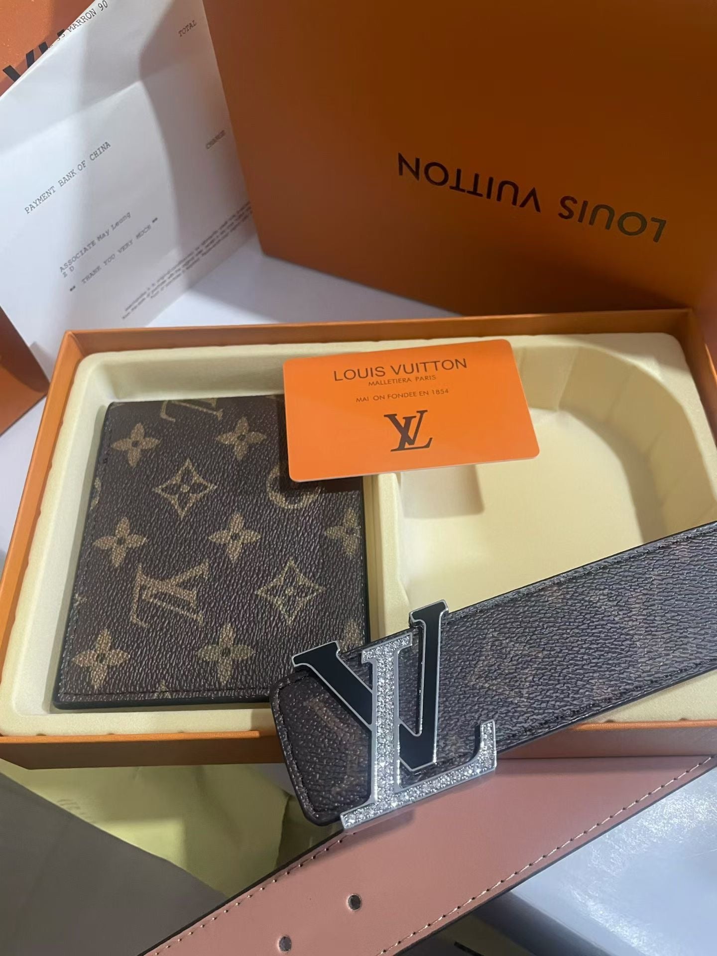 2 Set Buckle Love Belt & Wallet with Packaging