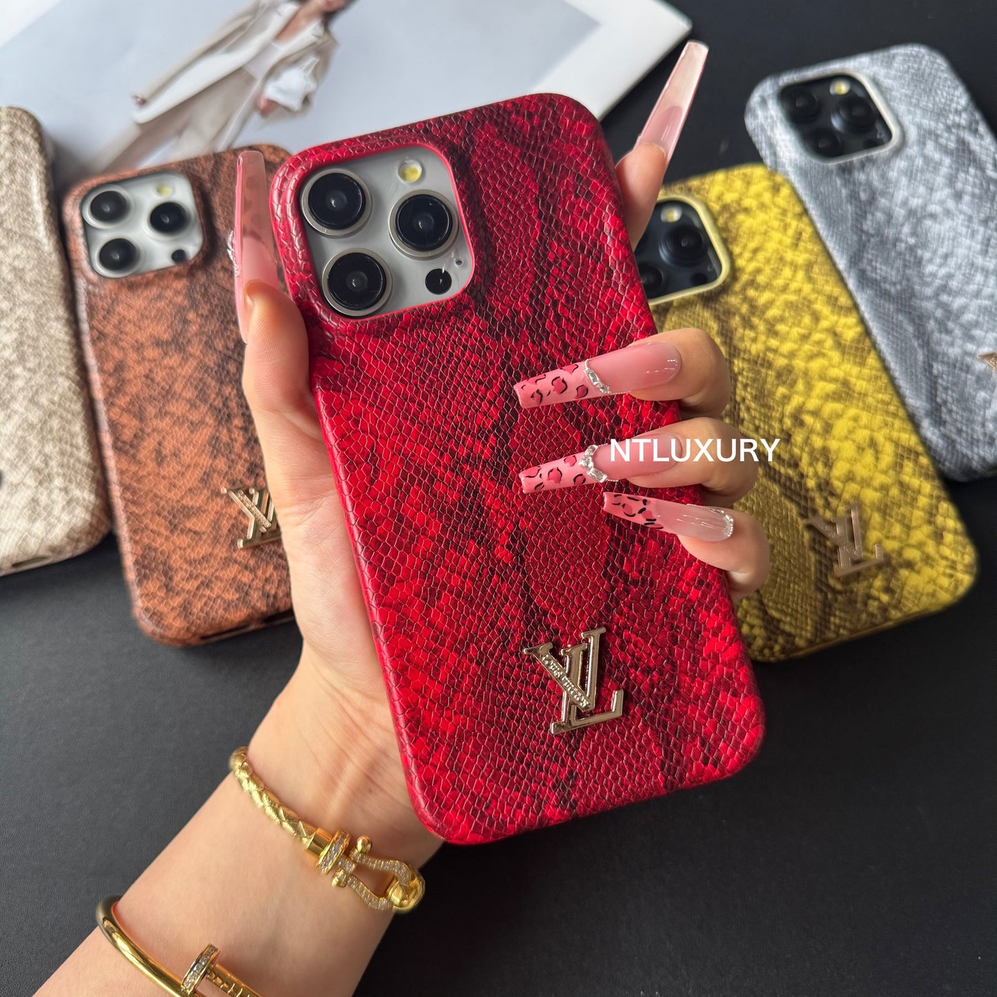Snakeskin Pattern Love Phone Case For iPhone