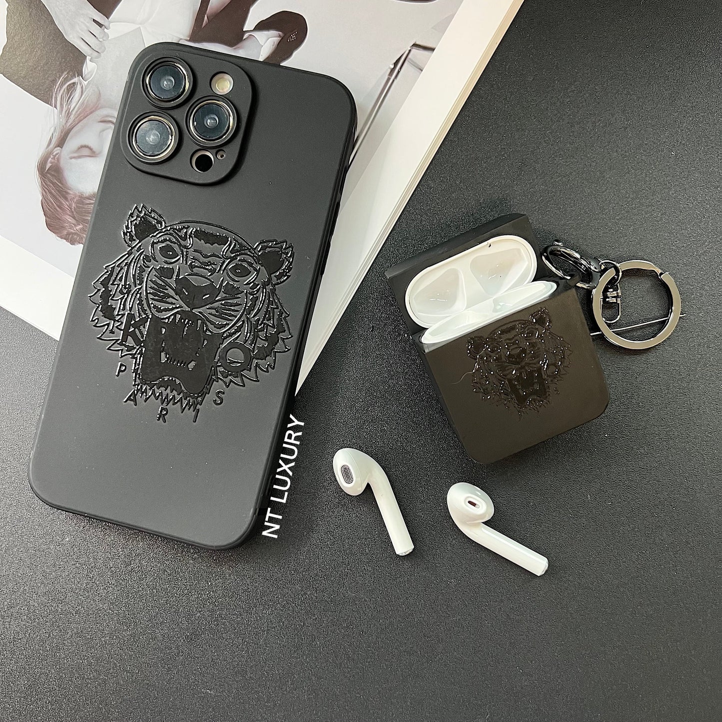 Black Trendy Phone Case ( Tiger )