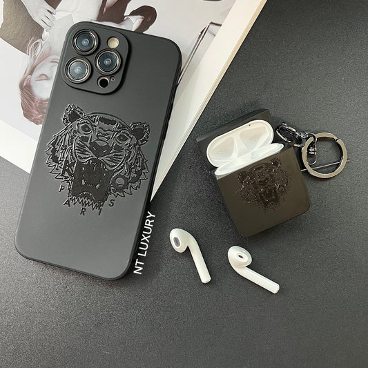 Black Trendy Phone Case ( Tiger )