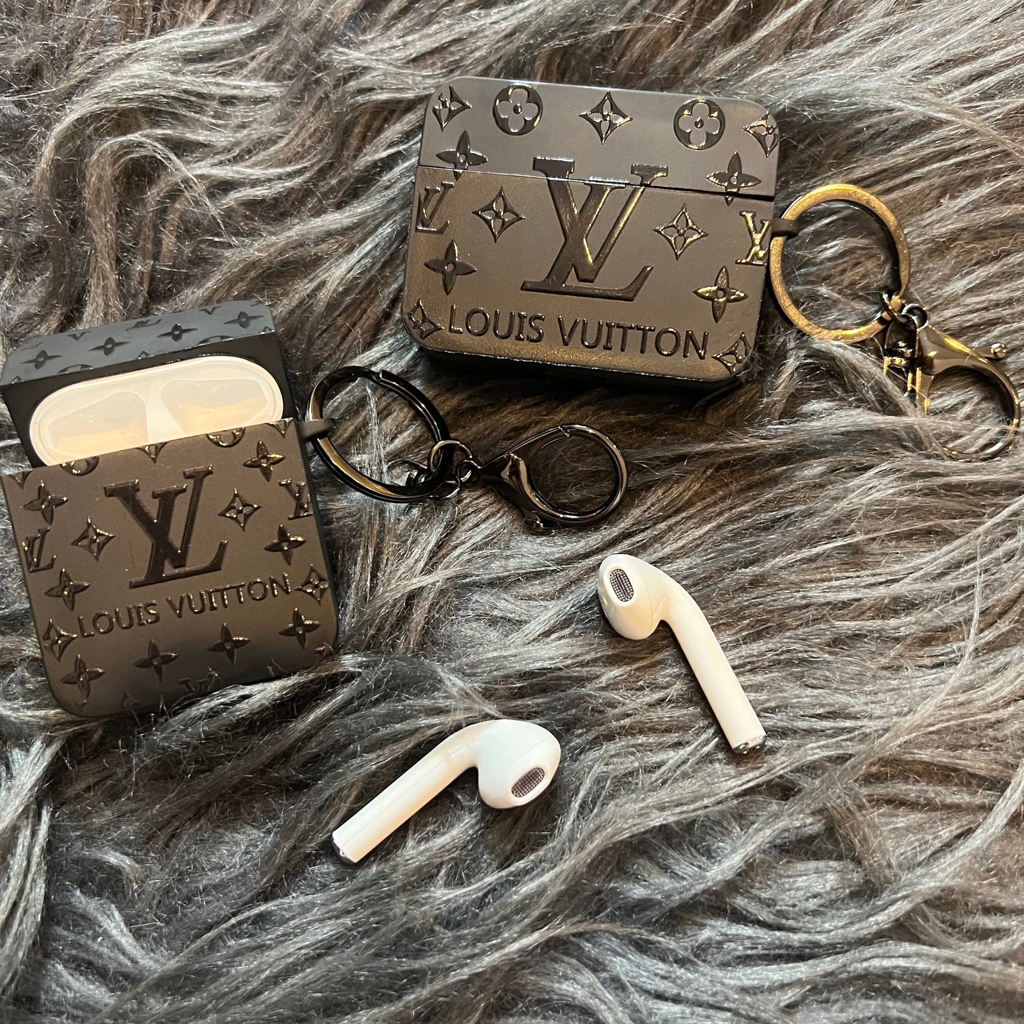 Black Trendy Airpods Case ( Big Love)
