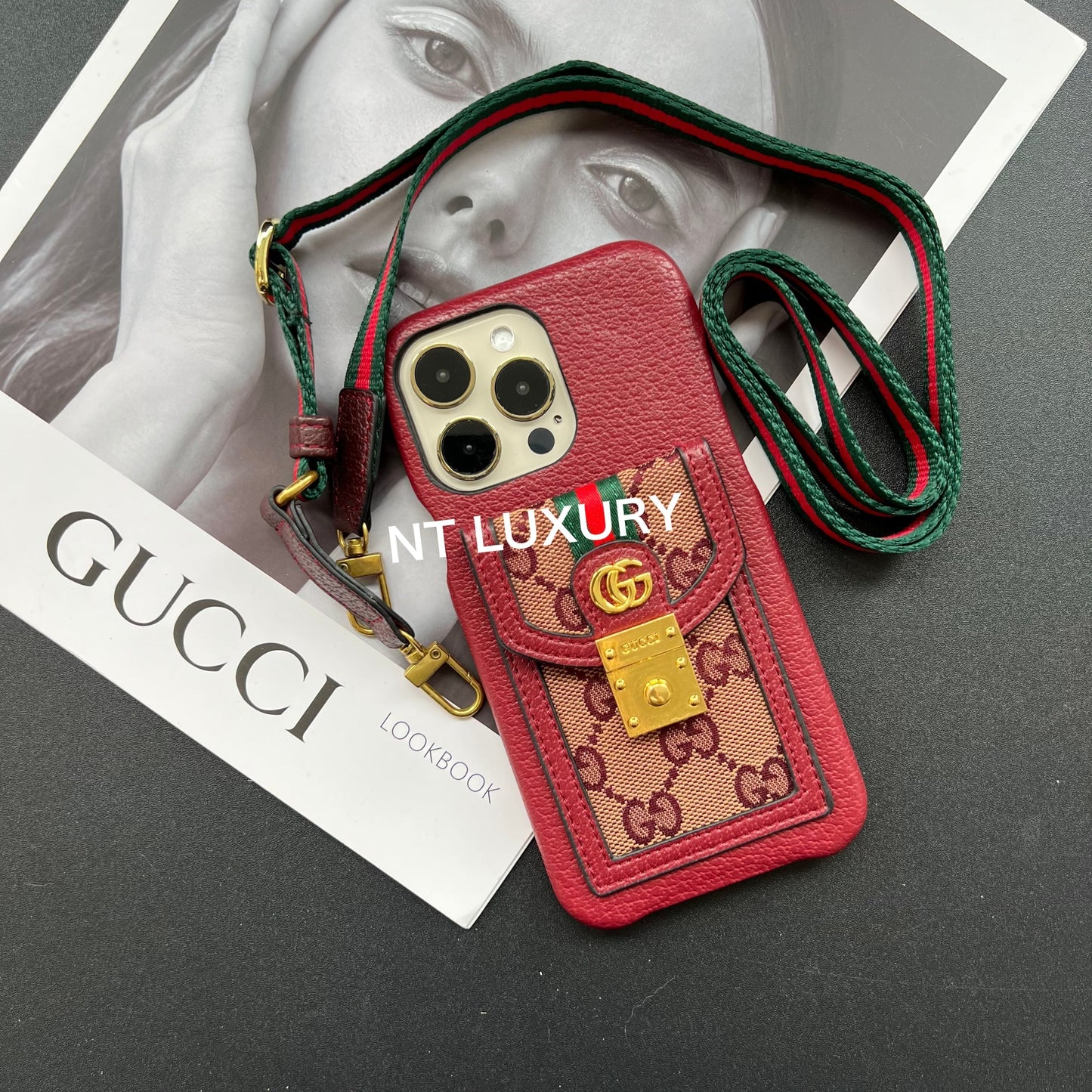 Charming Good Design iPhone Case with Card Pocket & Rope
