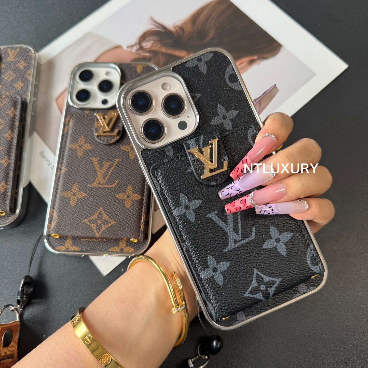 Silver Side Love Design For iPhone with Rope