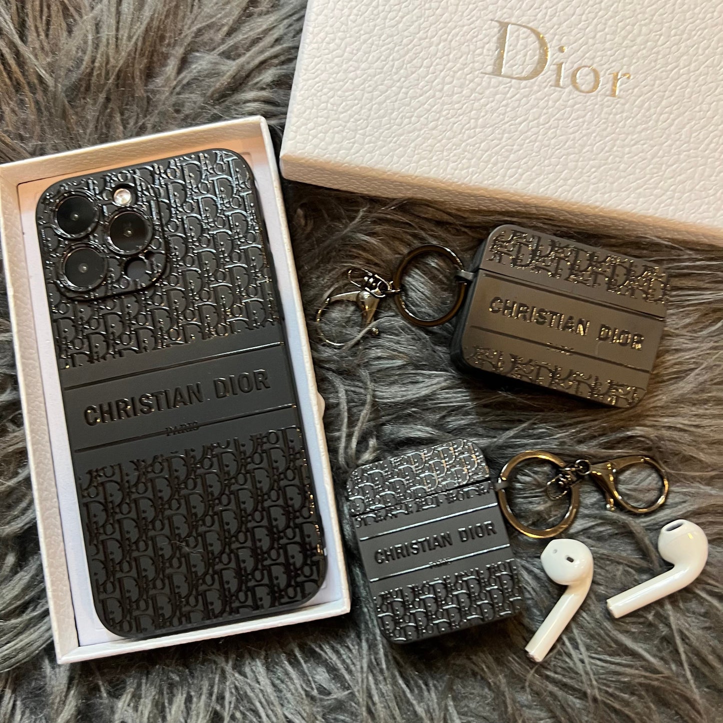 Black Trendy Airpods Case ( Small D)