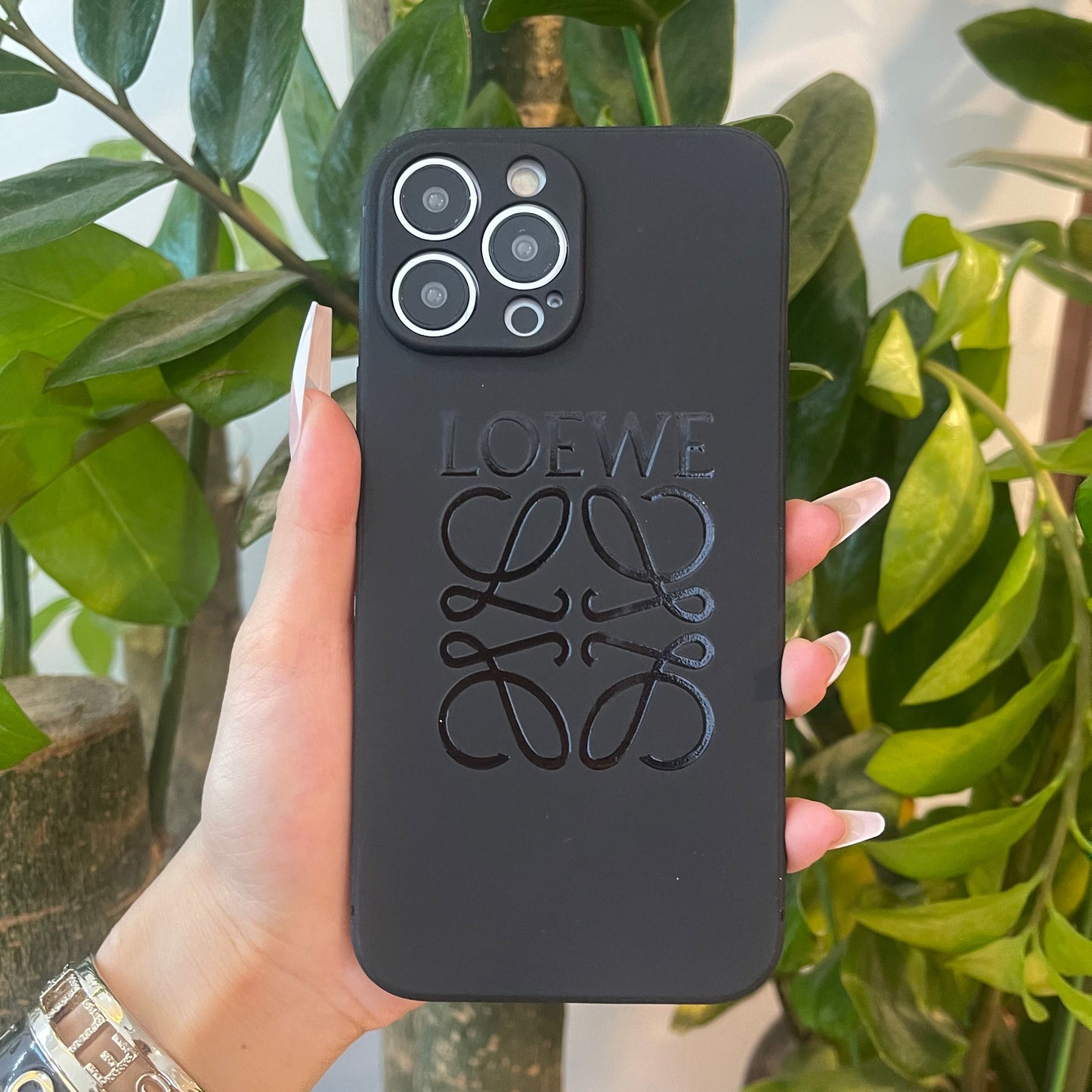 Black Trendy Phone Case ( L )