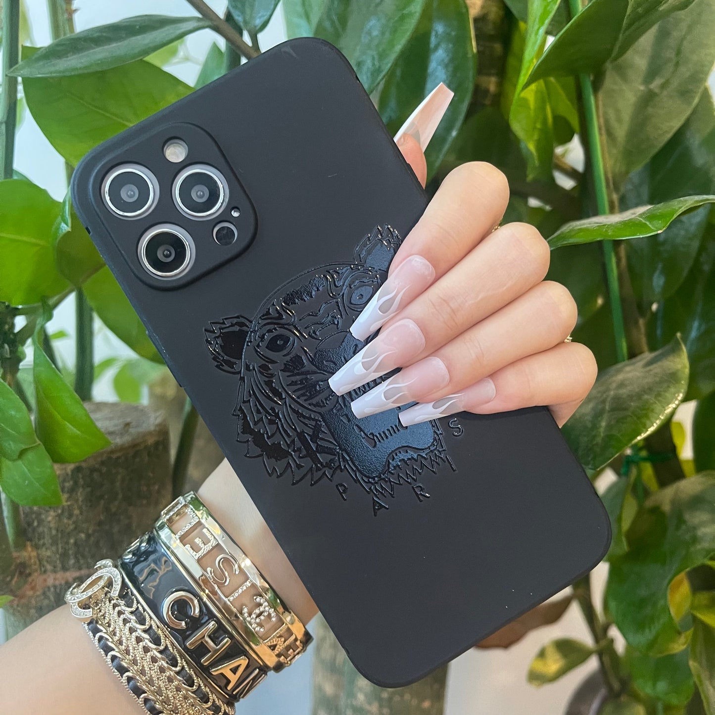 Black Trendy Phone Case ( Tiger )