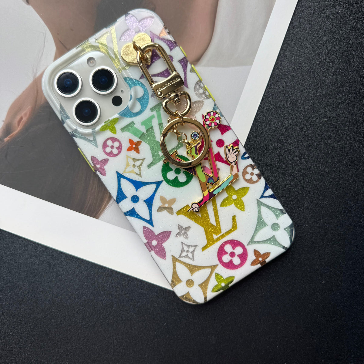 Fancy Sunflower MagSafe Phone Case with Love Chain