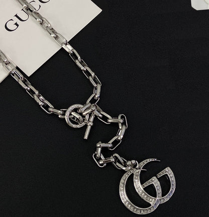 Set di 4 gioielli Good Glitter Shine Design (Orecchini+Bracciale +Spilla +Collana)- Argento