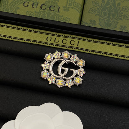 Colored Diamonds Good Design 4 Set (Earrings+Brooch+Rings +Necklace)