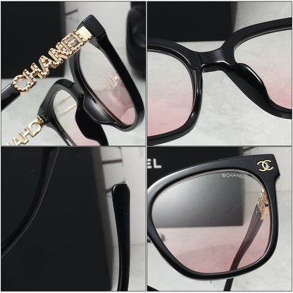 CC Design Letter Side Shiny Sunglasses