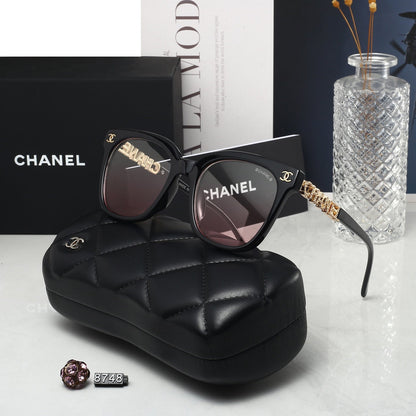 CC Design Letter Side Shiny Sunglasses
