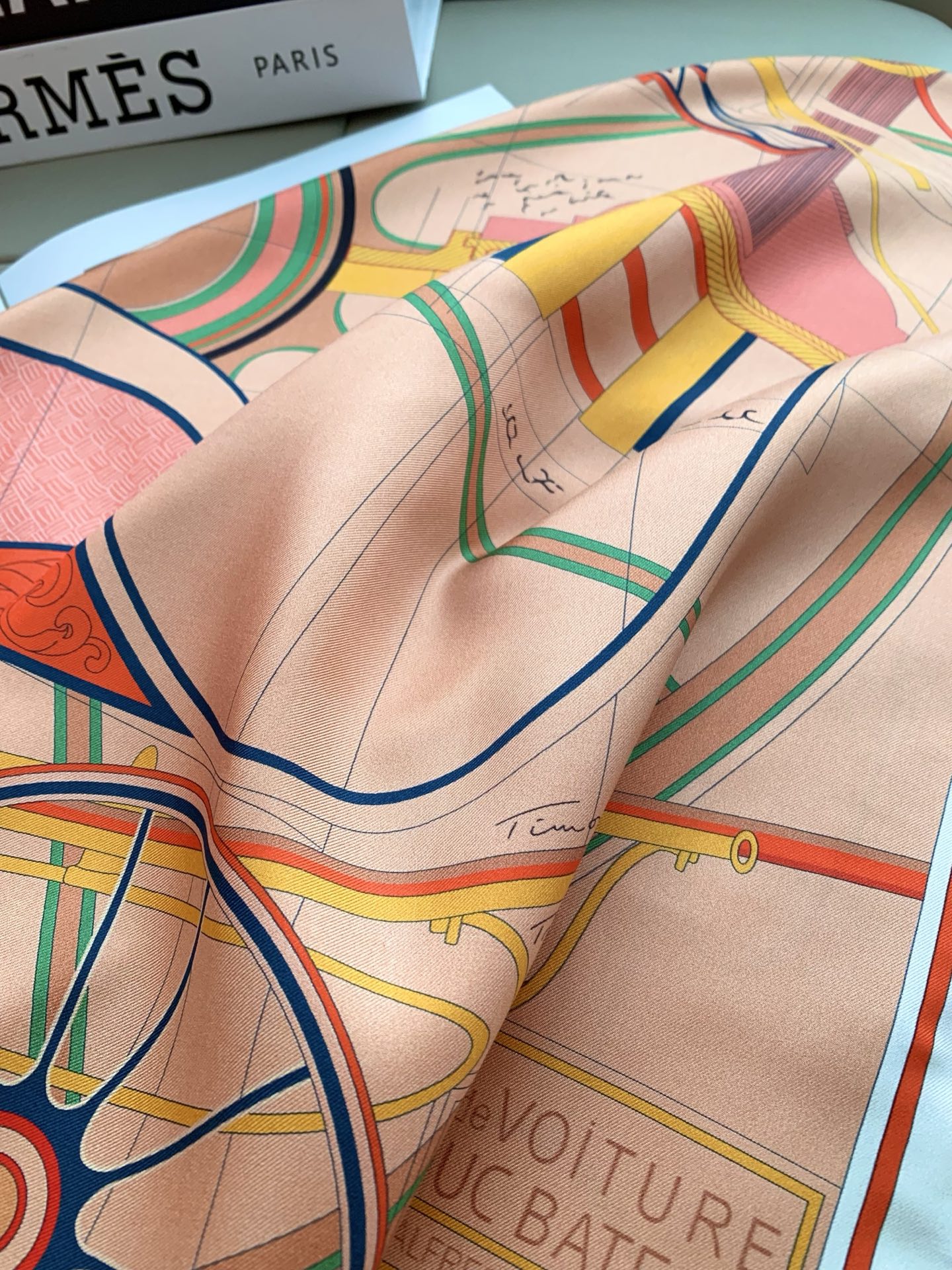 Painting Horse Silk Scarf （Orange）