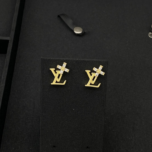 Golden Love Girl Earrings Stud